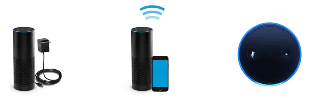 Alexa Wi-Fi connection setup diagram showing network configuration steps
